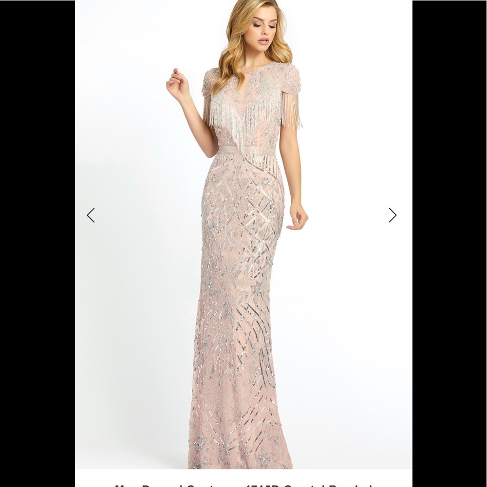 Mac Duggal Couture crystal beaded jewel dress 8